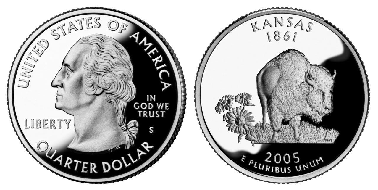 Kansas US State Quarter Coin Ring