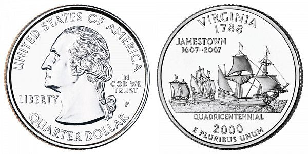 Virgina State Quarter Coin Ring