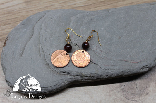 United Kingdom One Penny | UK Penny Earrings | Birthday Gift | Coin Jewelry | Penny Jewelry Unique Gift L8089