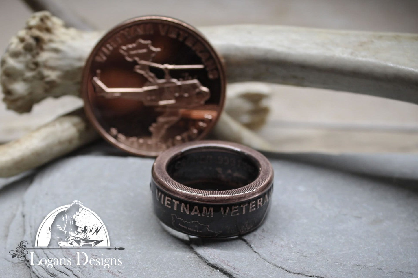 Copper Coin Ring - Vietnam Veterans 1 oz .999 Copper Coin