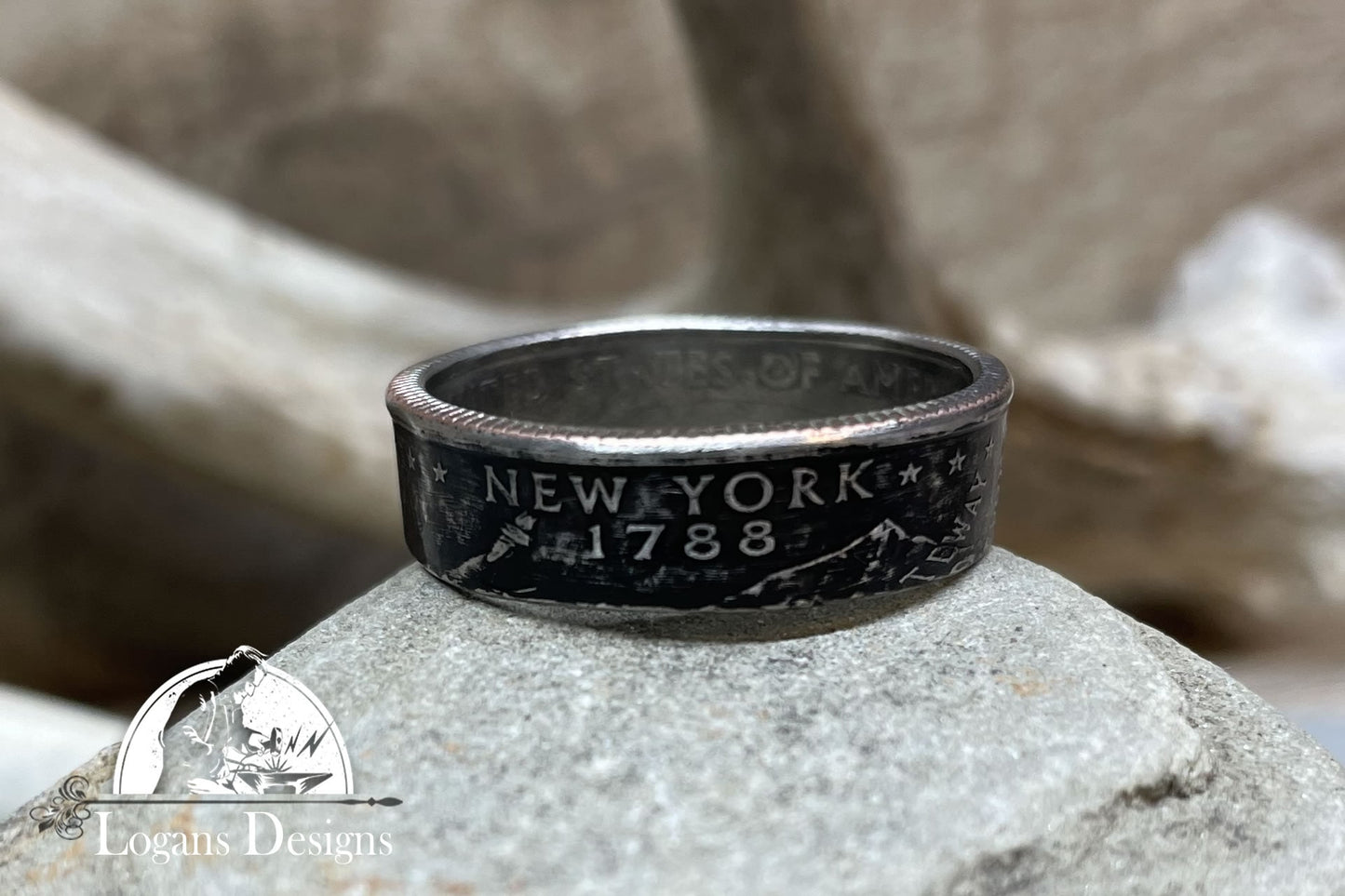 New York US State Quarter Coin Ring