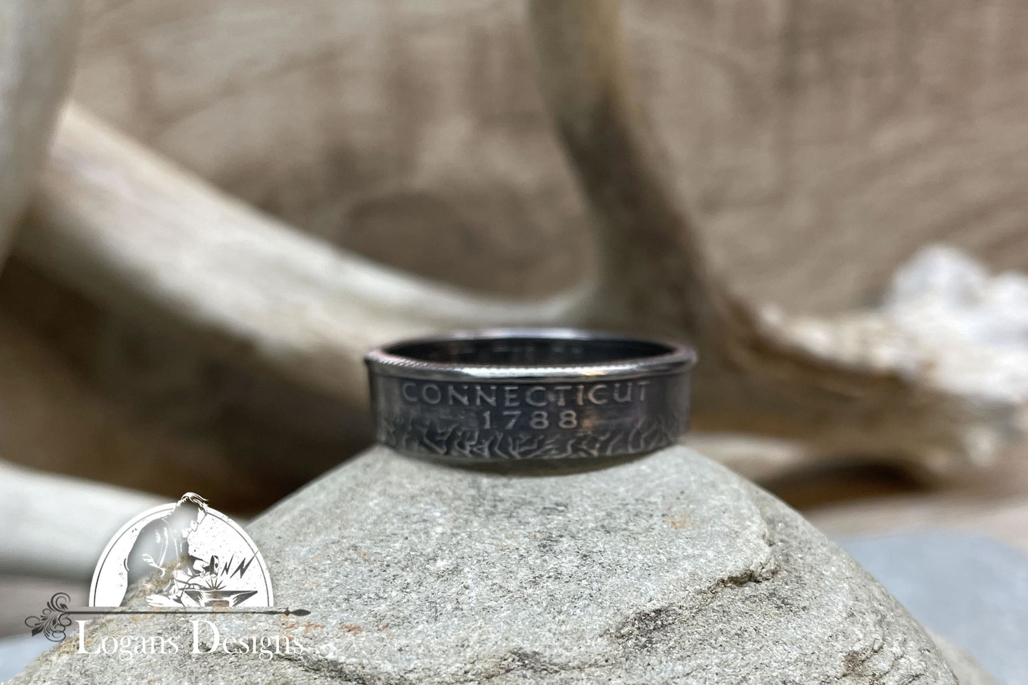 Connecticut US State Quarter Coin Ring