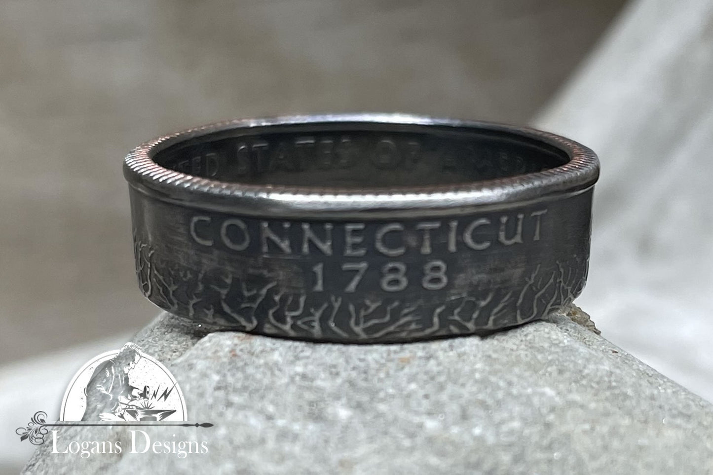 Connecticut US State Quarter Coin Ring