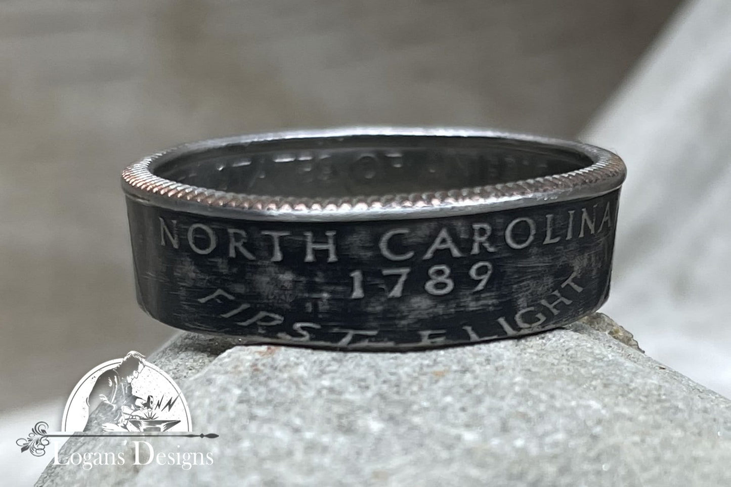 North Carolina US State Quarter Coin Ring