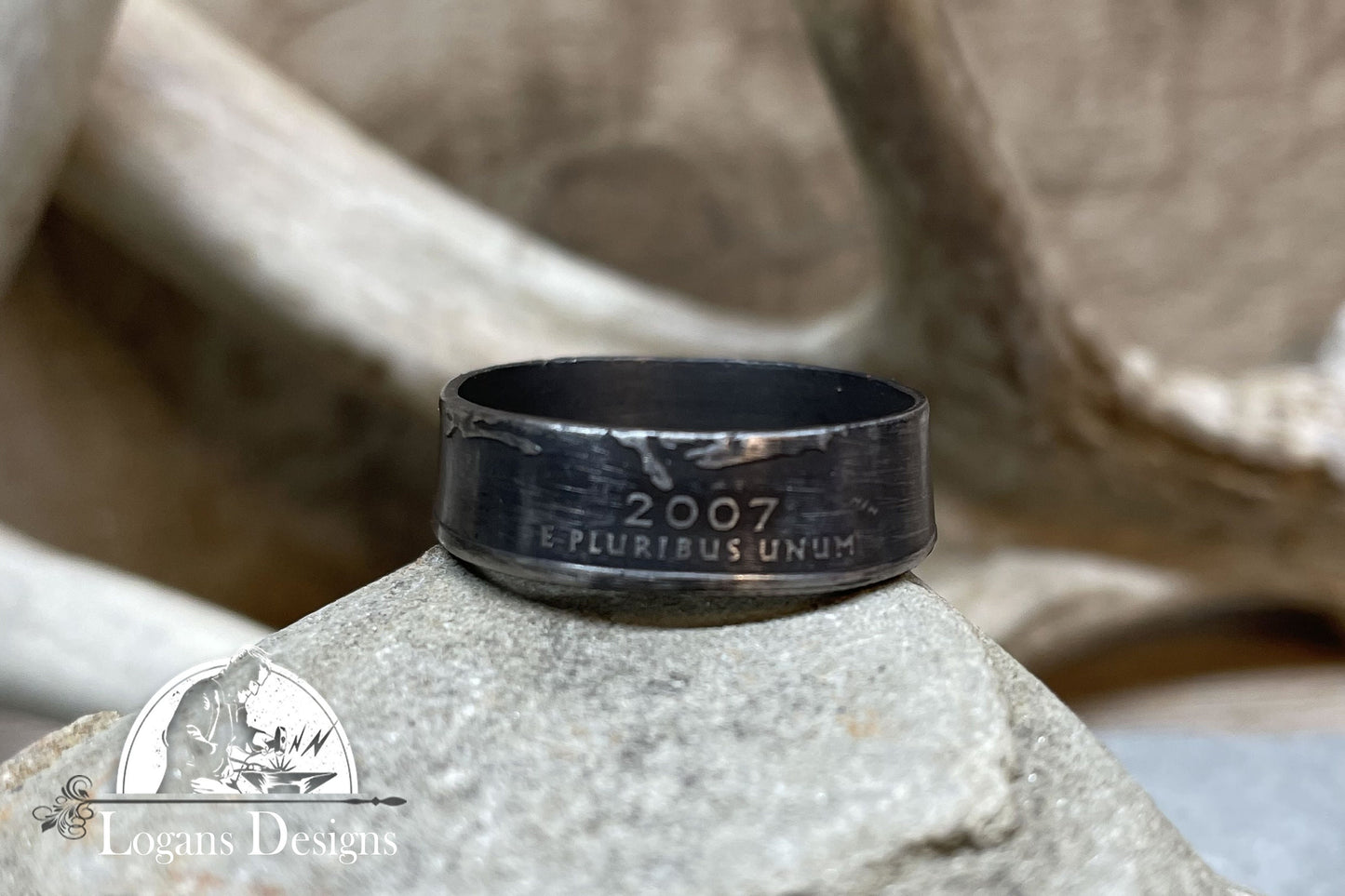 Wyoming US State Quarter Coin Ring