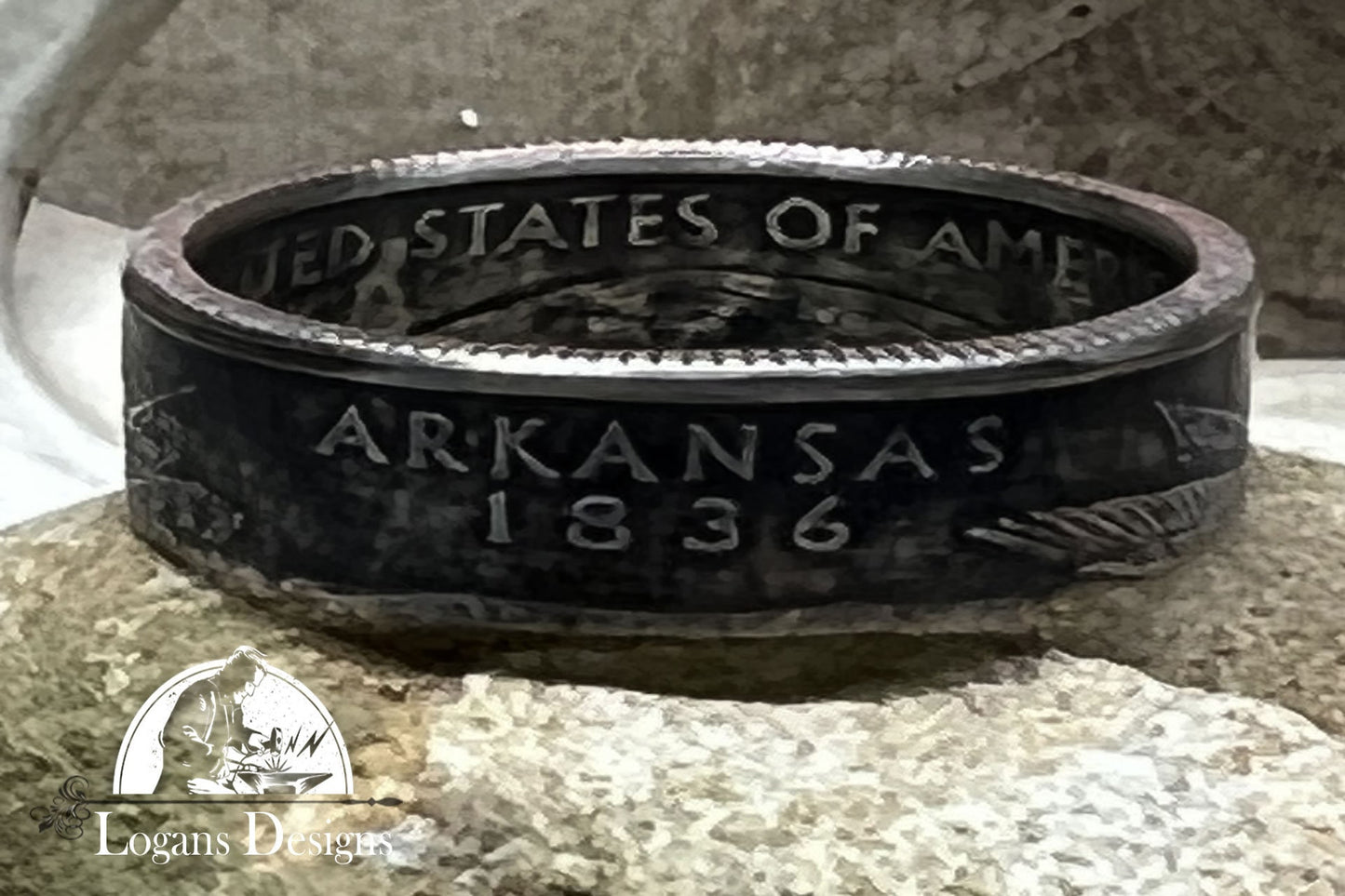 Arkansas US State Quarter Coin Ring