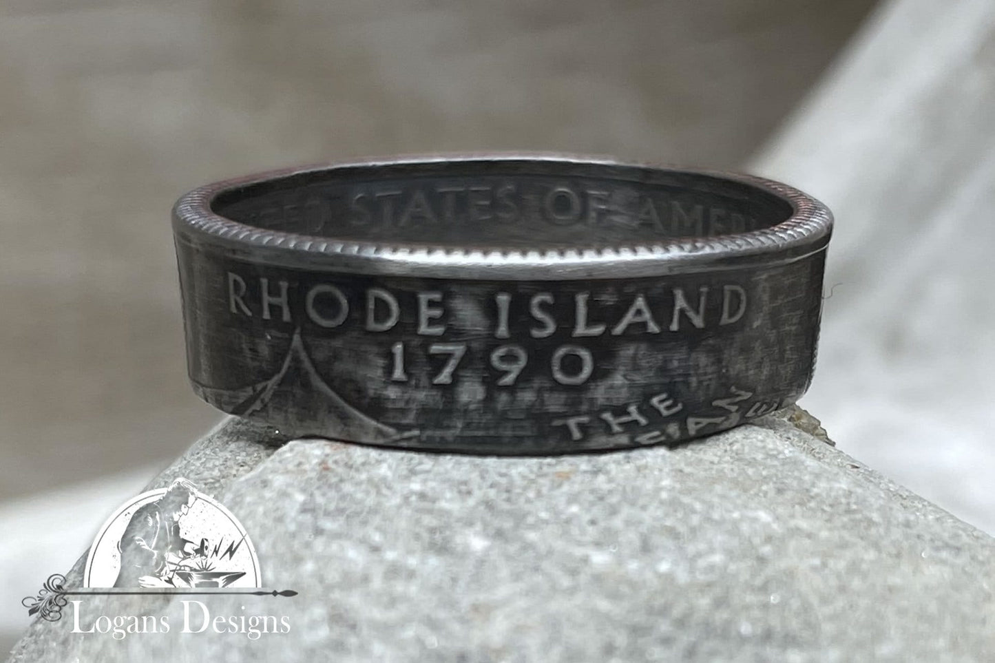 Rhode Island US State Quarter Coin Ring