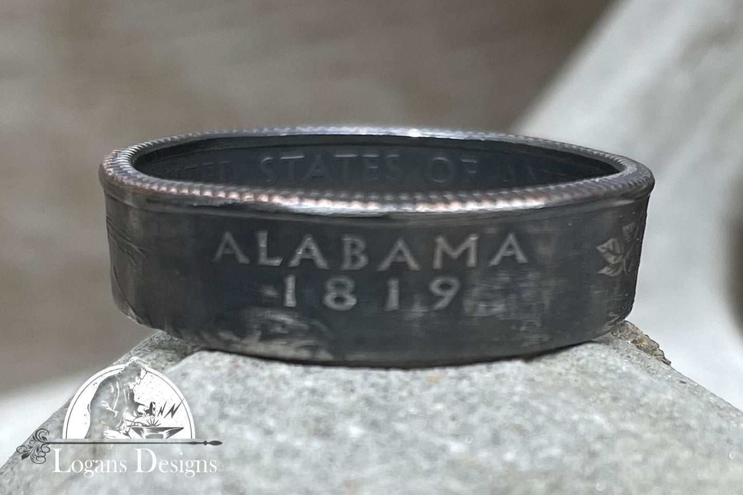ALABAMA US State Quarter Coin Ring