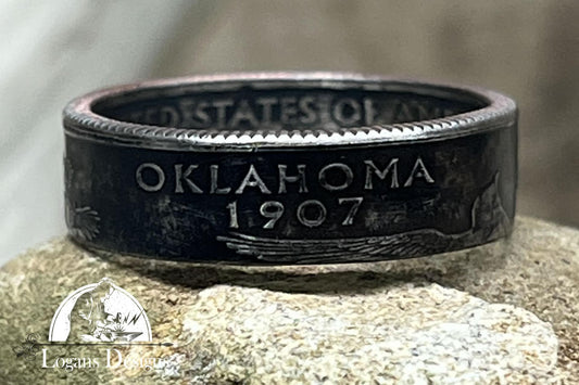Oklahoma US State Quarter Coin Ring