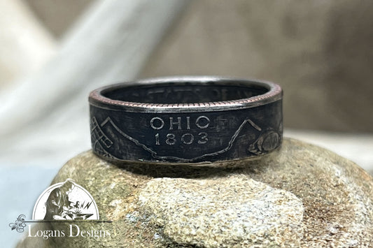 Ohio US State Quarter Coin Ring Size