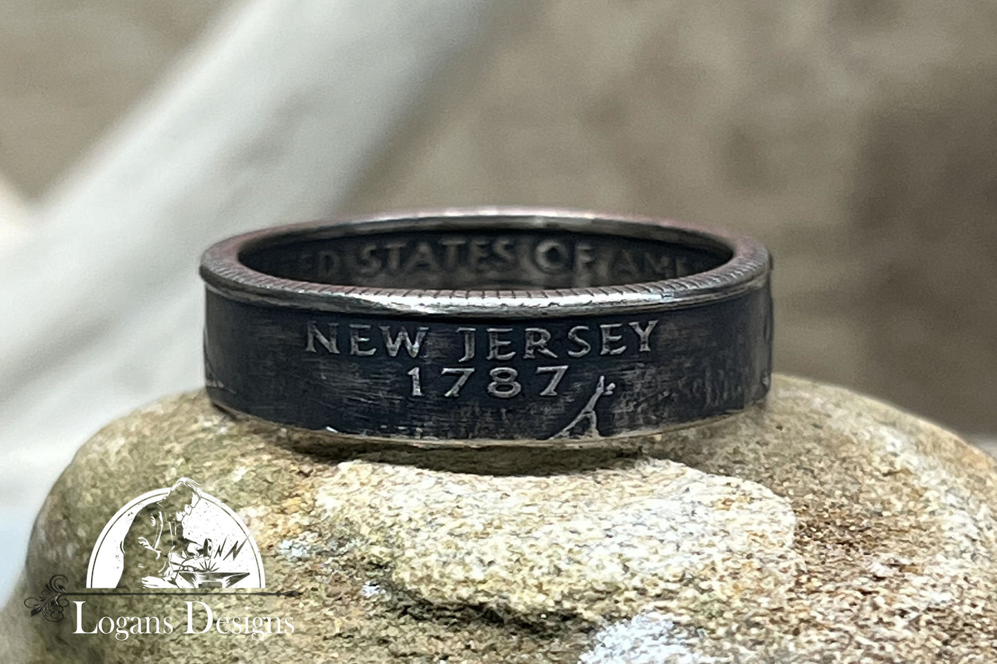 New Jersey US State Quarter Coin Ring