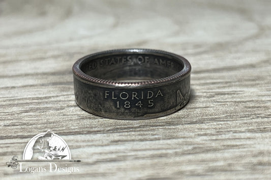 Florida US State Quarter Coin Ring