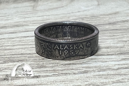 Alaska US State Quarter Coin Ring