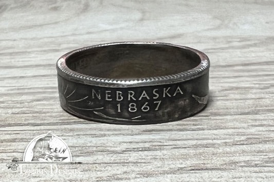 Nebraska US State Quarter Coin Ring