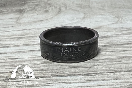 Maine US State Quarter Coin Ring