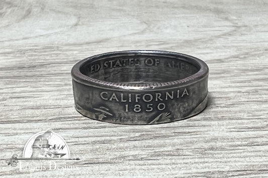 California US State Quarter Coin Ring