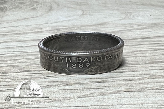 South Dakota US State Quarter Coin Ring