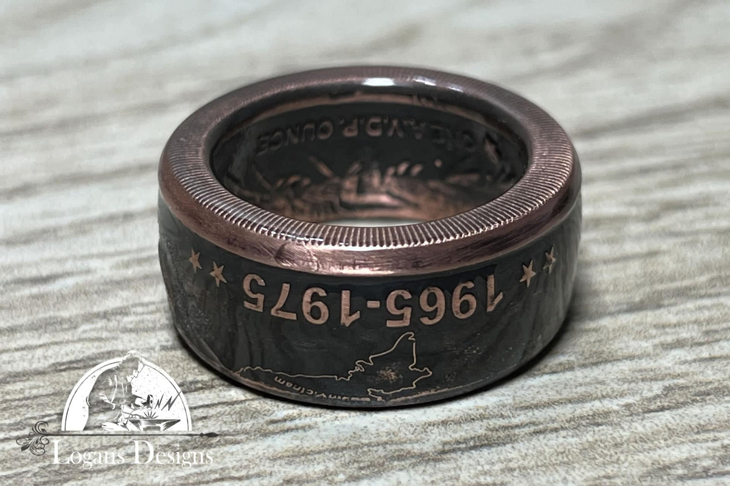 Copper Coin Ring - Vietnam Veterans 1 oz .999 Copper Coin