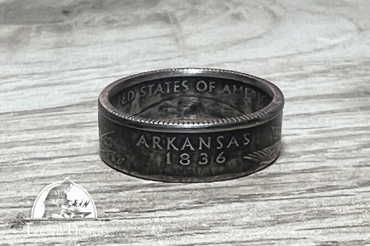 Arkansas US State Quarter Coin Ring