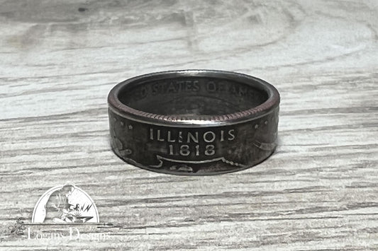 Illinois State Quarter Coin Ring