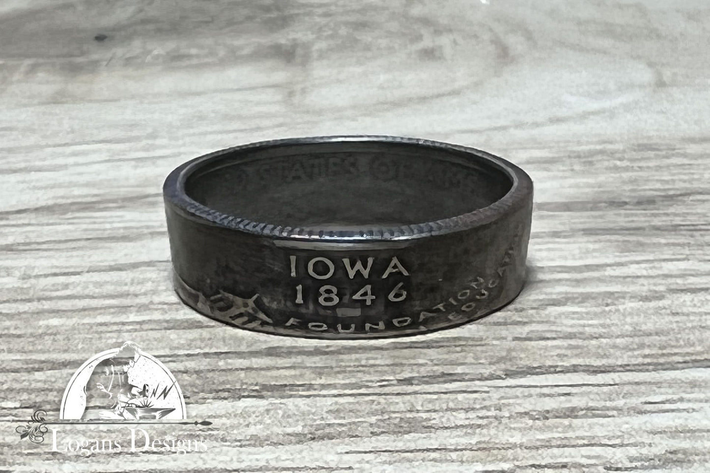 Iowa US State Quarter Coin Ring