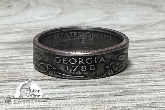 Georgia US State Quarter Coin Ring