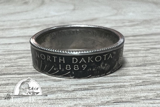 North Dakota US State Quarter Coin Ring