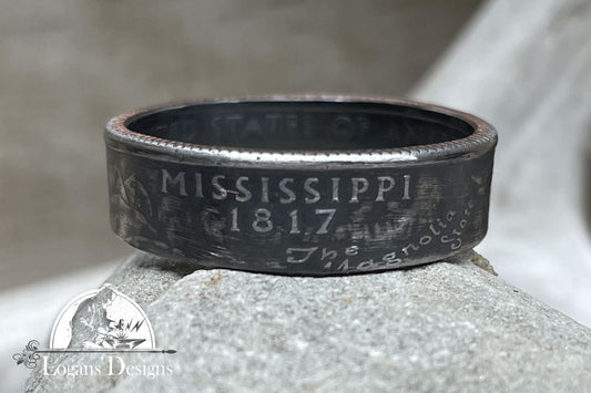 Mississippi US State Quarter Coin Ring