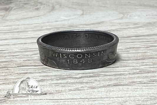 Wisconsin US State Quarter Coin Ring