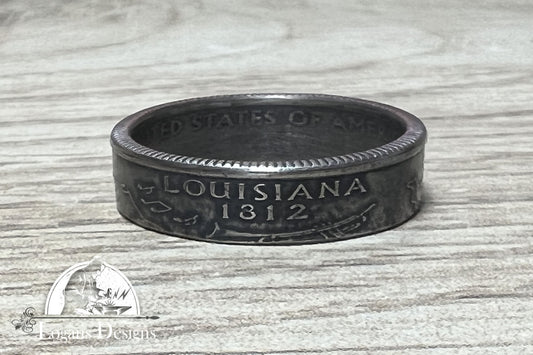 Louisiana US State Quarter Coin Ring