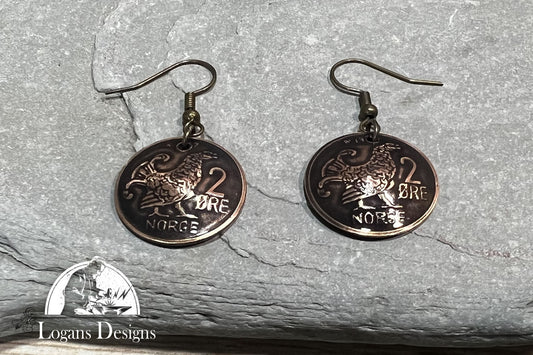 Norway 2 ORE Earrings Birthday Gift Coin Jewelry Penny Jewelry Unique Gift LE6070
