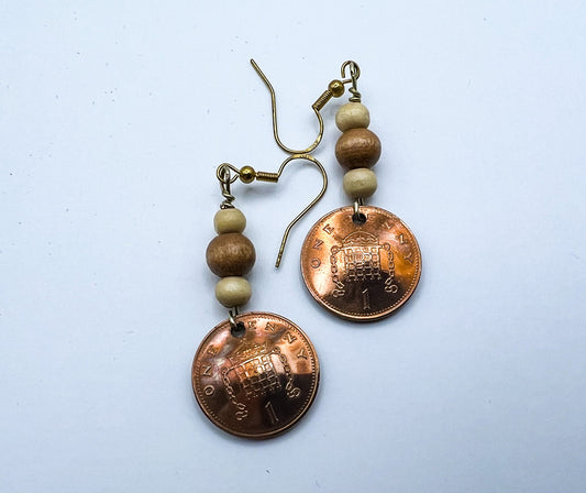 Great Britain 1 Domed Penny Earring